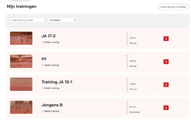 Voorbeeld van trainingbuilder